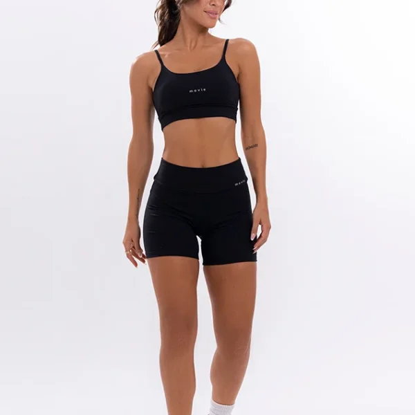 Conjunto Feminino Fitness Básico Shorts e Top - Preto